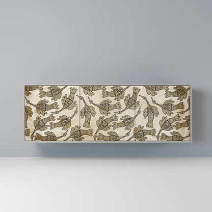 ALMONDINE SONGBIRD Buffet 3 Portes Finition Grise