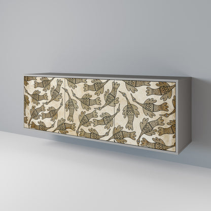 ALMONDINE SONGBIRD Buffet 3 Portes Finition Grise