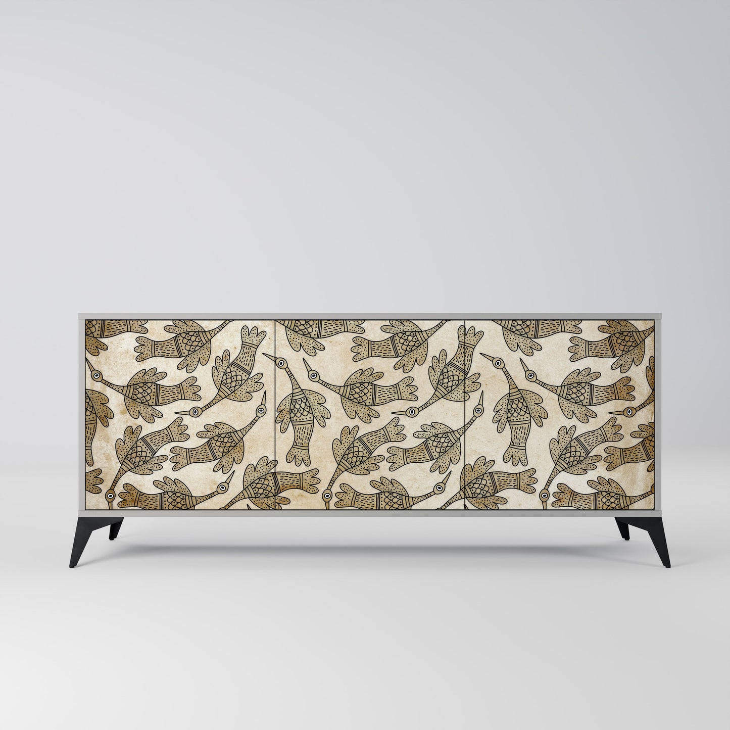 ALMONDINE SONGBIRD Buffet 3 Portes Finition Grise