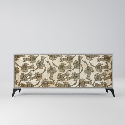 ALMONDINE SONGBIRD Buffet 3 Portes Finition Grise