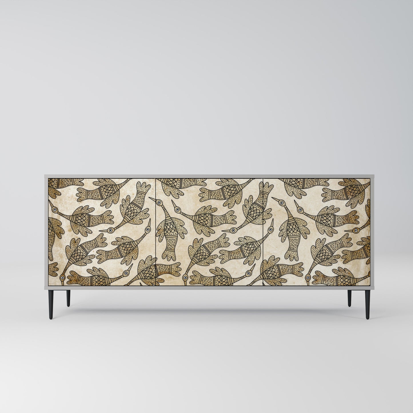 ALMONDINE SONGBIRD Buffet 3 Portes Finition Grise