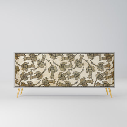 ALMONDINE SONGBIRD Buffet 3 Portes Finition Grise