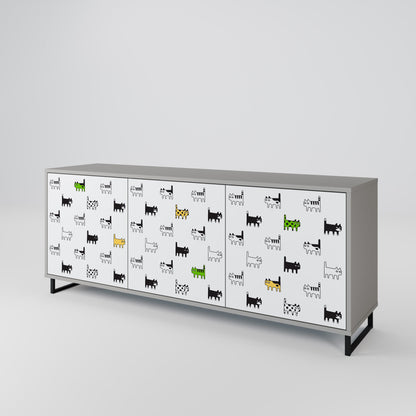 CATS COMPILATION 3-Door Sideboard in Grey Finish