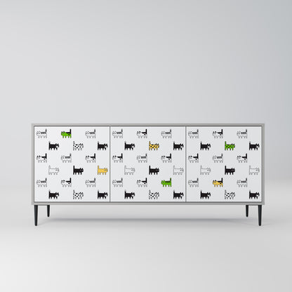 CATS COMPILATION 3-Door Sideboard in Grey Finish