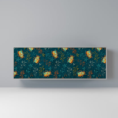 AUTUMN INSECTS Buffet 3 Portes Finition Grise