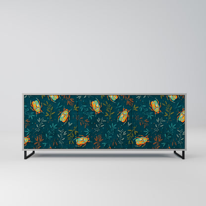 AUTUMN INSECTS Buffet 3 Portes Finition Grise