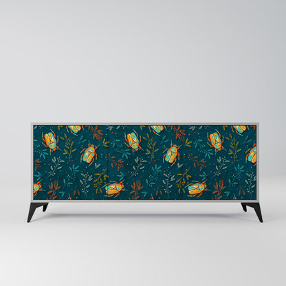 AUTUMN INSECTS Buffet 3 Portes Finition Grise