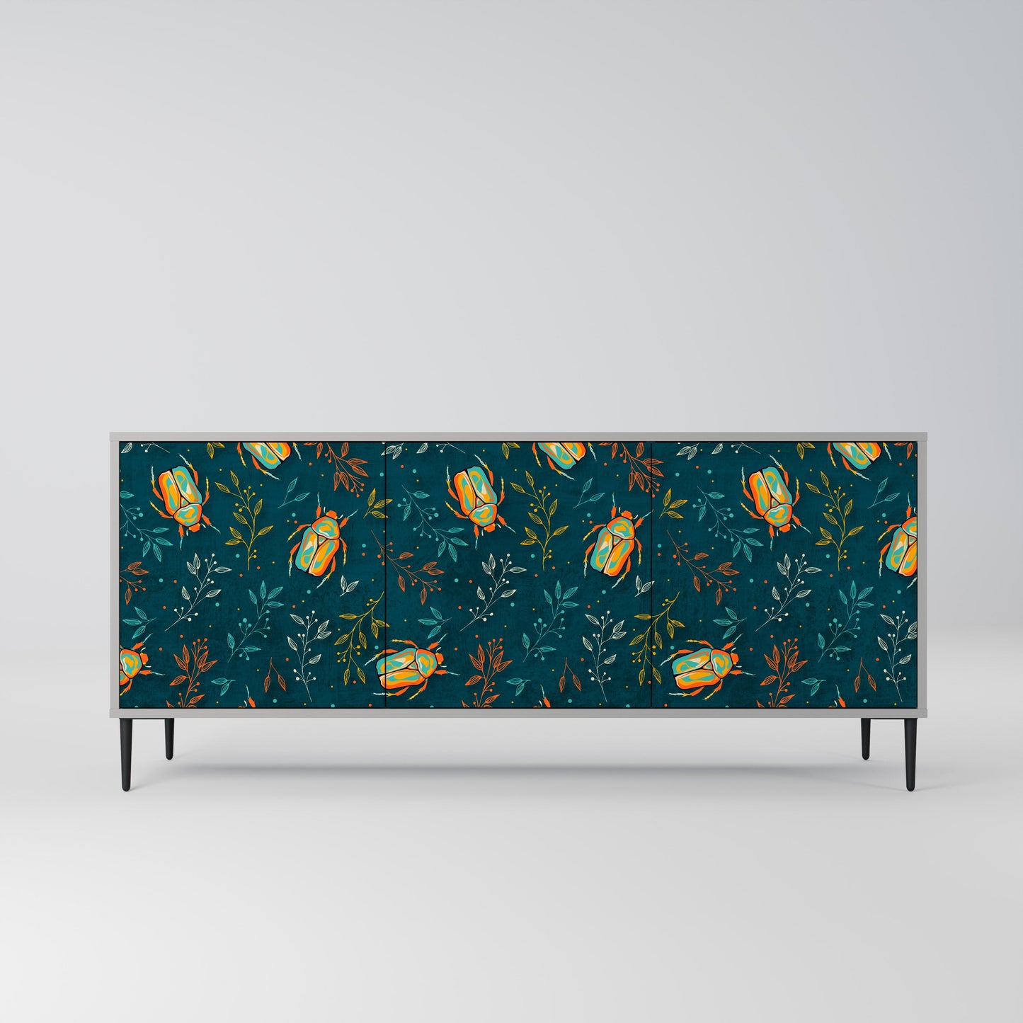 AUTUMN INSECTS Buffet 3 Portes Finition Grise