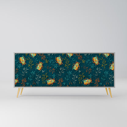 AUTUMN INSECTS Buffet 3 Portes Finition Grise