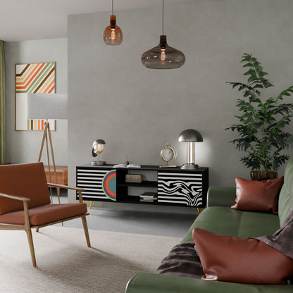 SPECTRA SHOWCASE Mobile TV a 2 Ante in Finitura Nera