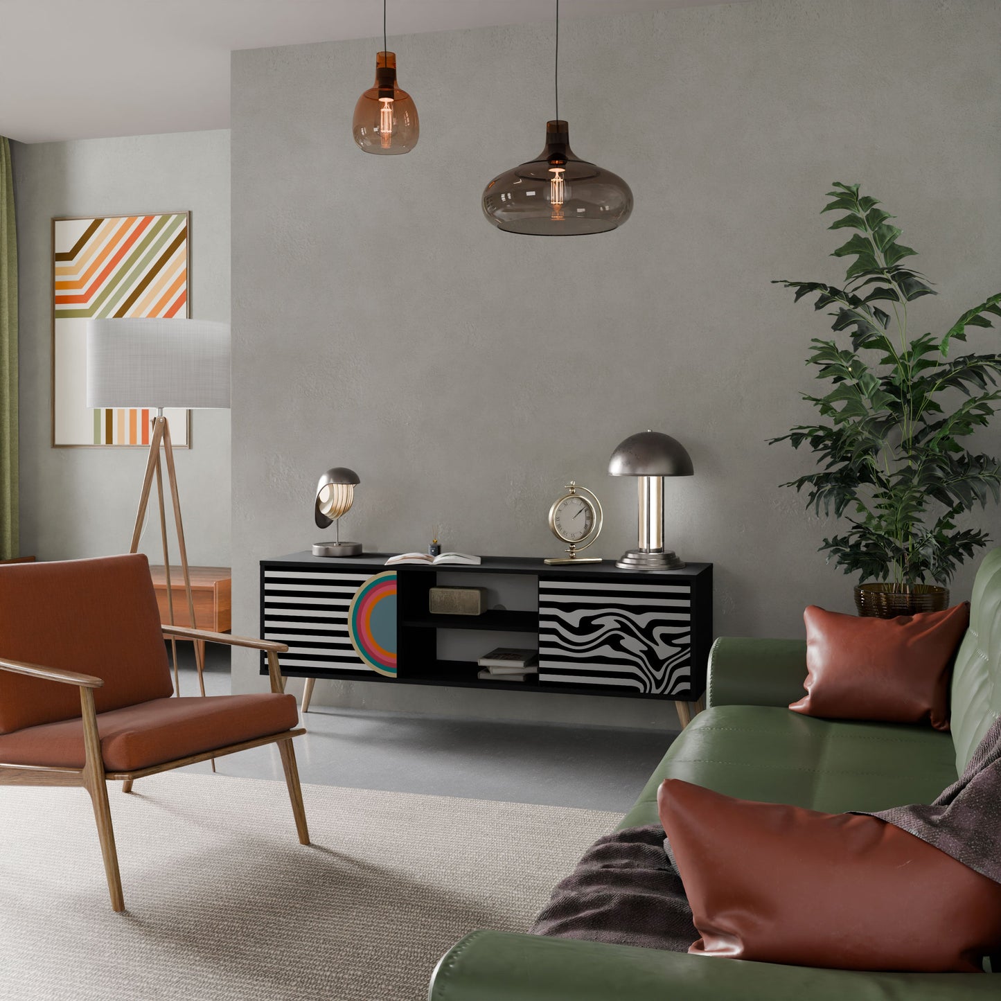 SPECTRA SHOWCASE Mobile TV a 2 Ante in Finitura Nera