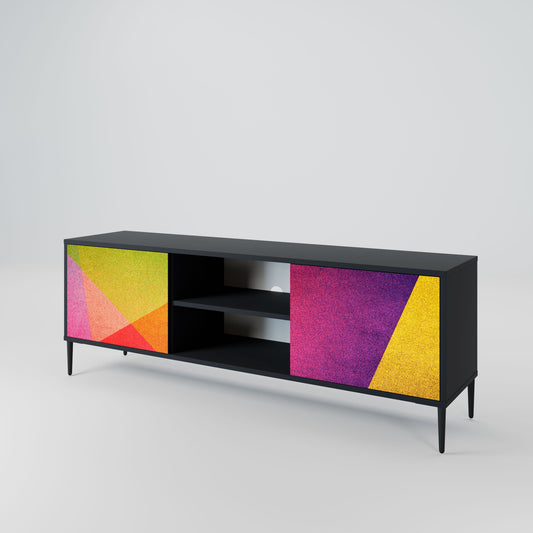 VIVID GEOMETRY 2-Door TV Stand in Black Finish