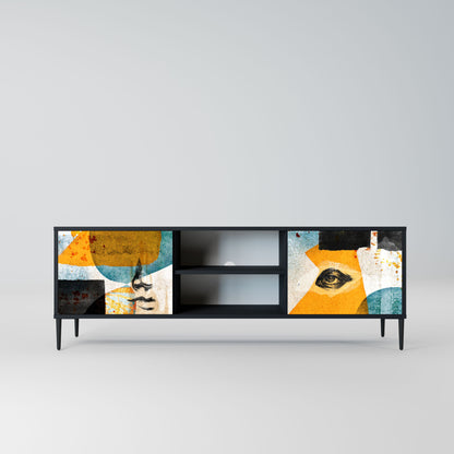 ABSTRACT FACES Mobile TV a 2 Ante in Finitura Nera