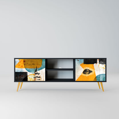 ABSTRACT FACES Mobile TV a 2 Ante in Finitura Nera