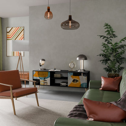 ABSTRACT FACES Mobile TV a 2 Ante in Finitura Nera