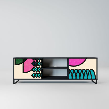 GEOMETRIC RHAPSODY Mobile TV a 2 Ante in Finitura Nera