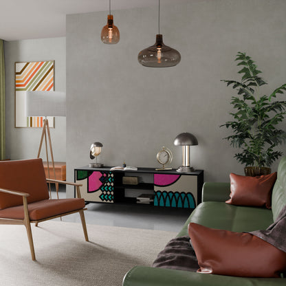 GEOMETRIC RHAPSODY Mobile TV a 2 Ante in Finitura Nera