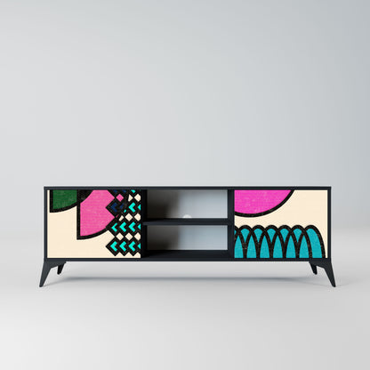 GEOMETRIC RHAPSODY Mobile TV a 2 Ante in Finitura Nera