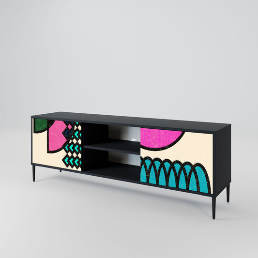 GEOMETRIC RHAPSODY Mobile TV a 2 Ante in Finitura Nera