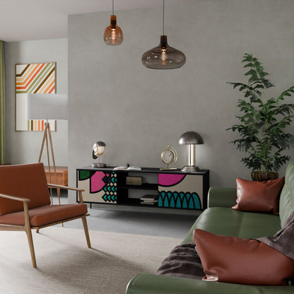 GEOMETRIC RHAPSODY Mobile TV a 2 Ante in Finitura Nera