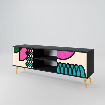 GEOMETRIC RHAPSODY Mobile TV a 2 Ante in Finitura Nera