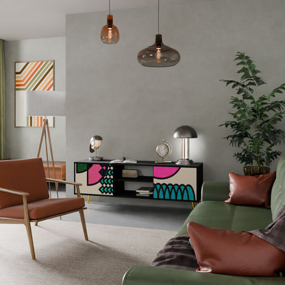 GEOMETRIC RHAPSODY Mobile TV a 2 Ante in Finitura Nera