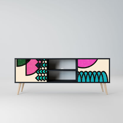 GEOMETRIC RHAPSODY Mobile TV a 2 Ante in Finitura Nera