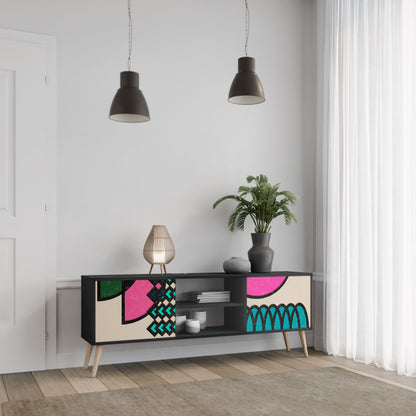 GEOMETRIC RHAPSODY Mobile TV a 2 Ante in Finitura Nera