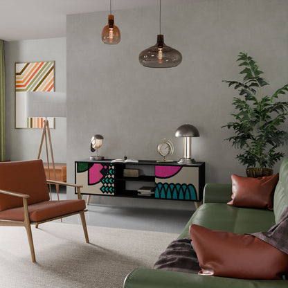 GEOMETRIC RHAPSODY Mobile TV a 2 Ante in Finitura Nera