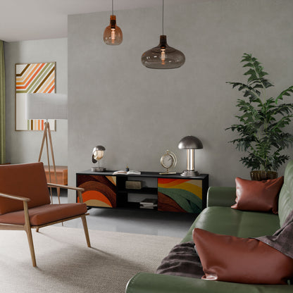 COLORFUL STRANDS Mobile TV a 2 Ante in Finitura Nera