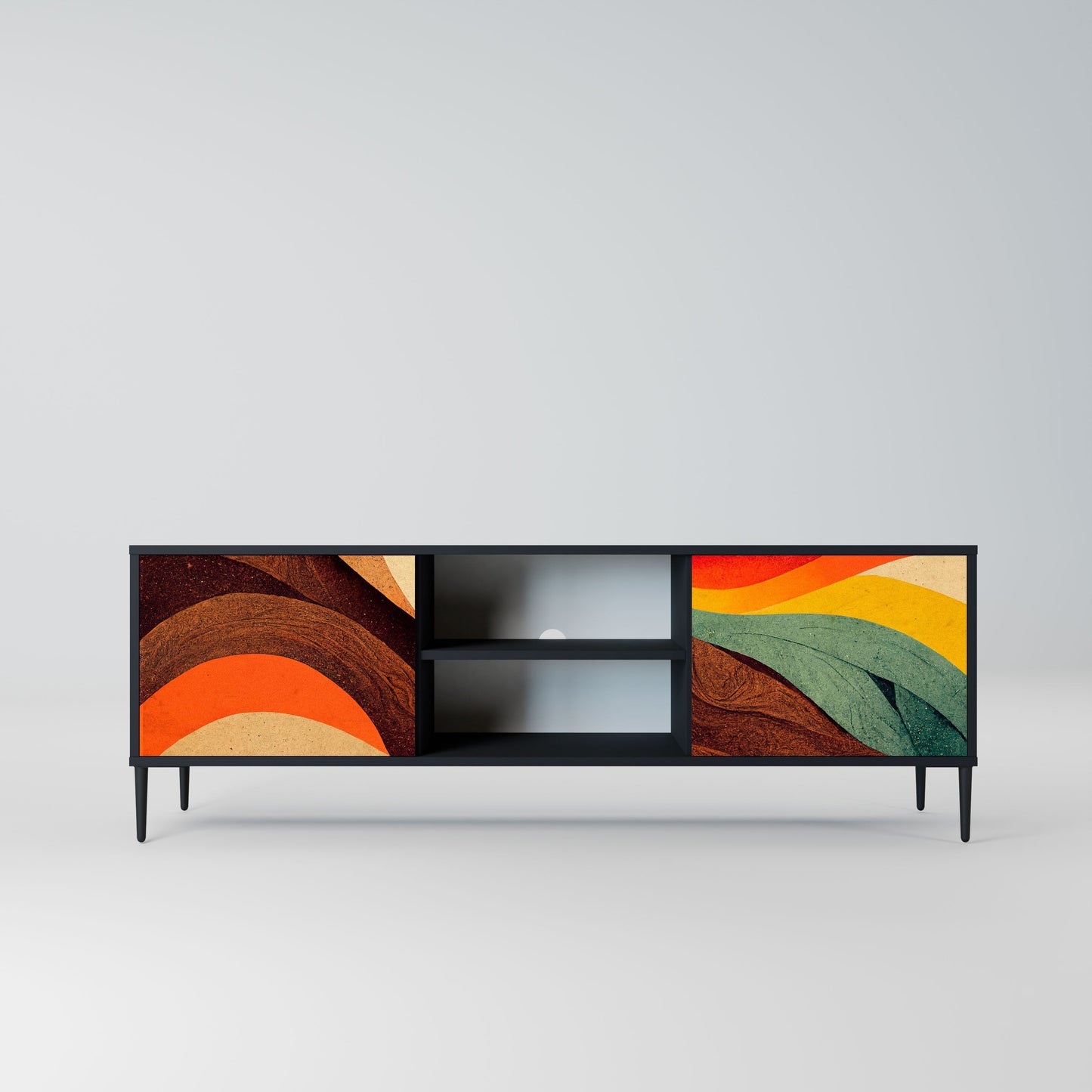 COLORFUL STRANDS Mobile TV a 2 Ante in Finitura Nera