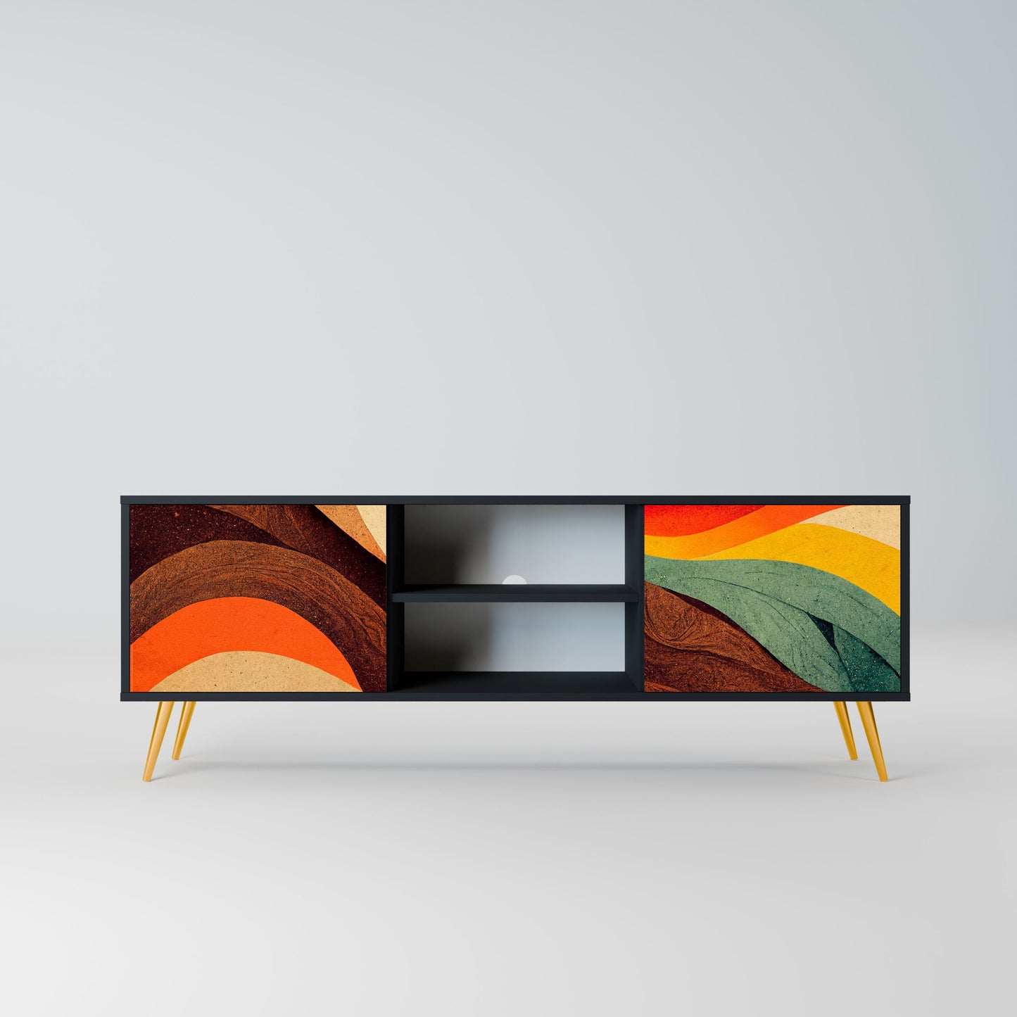 COLORFUL STRANDS Mobile TV a 2 Ante in Finitura Nera