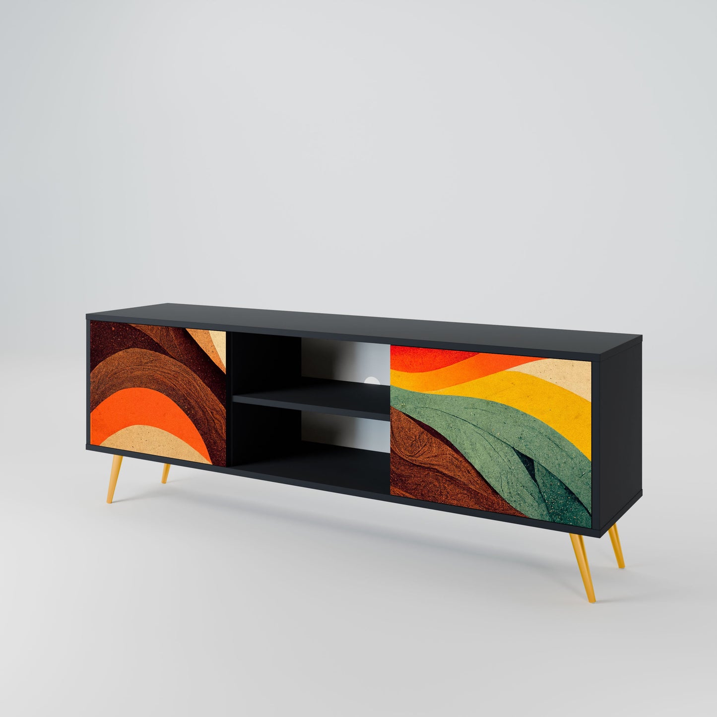 COLORFUL STRANDS Mobile TV a 2 Ante in Finitura Nera