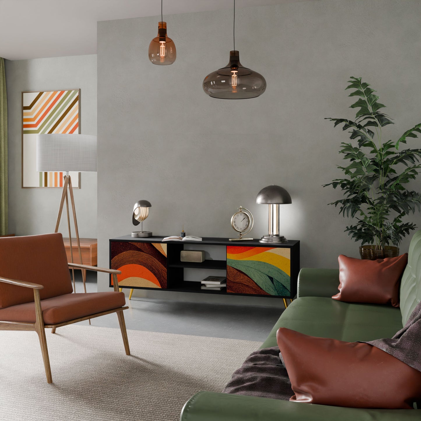 COLORFUL STRANDS Mobile TV a 2 Ante in Finitura Nera