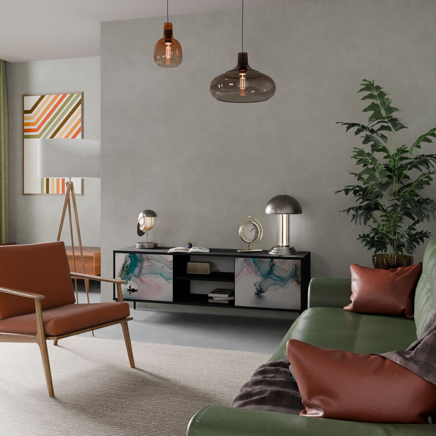 VELVET CROSSING Mobile TV a 2 Ante in Finitura Nera