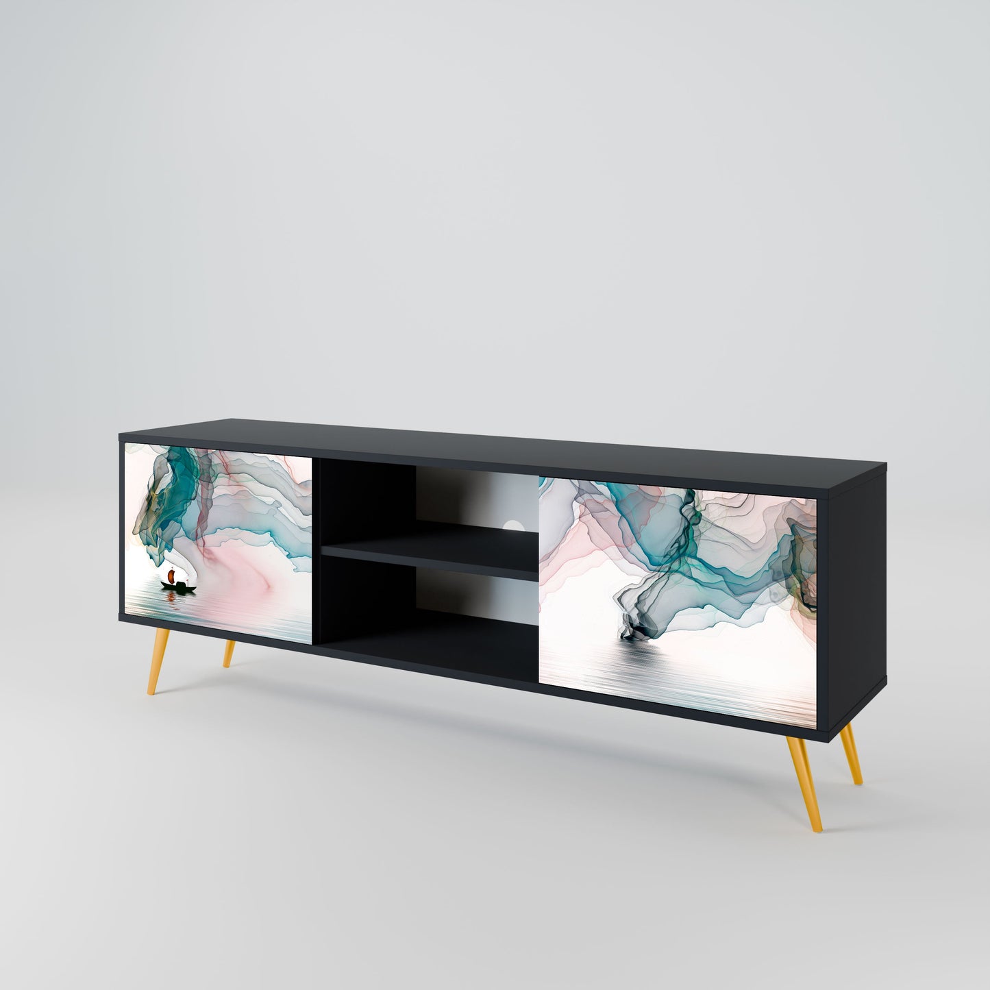 VELVET CROSSING Mobile TV a 2 Ante in Finitura Nera