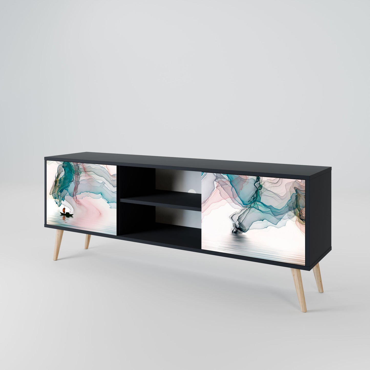 VELVET CROSSING Mobile TV a 2 Ante in Finitura Nera