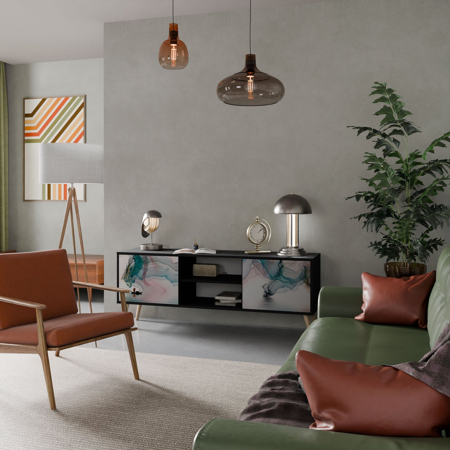 VELVET CROSSING Mobile TV a 2 Ante in Finitura Nera