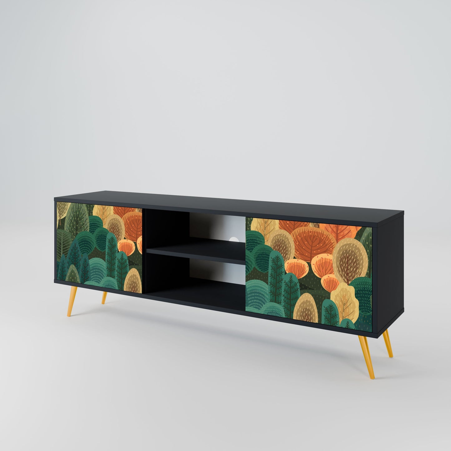 AUTUMN KALEIDOSCOPE Mobile TV a 2 Ante in Finitura Nera