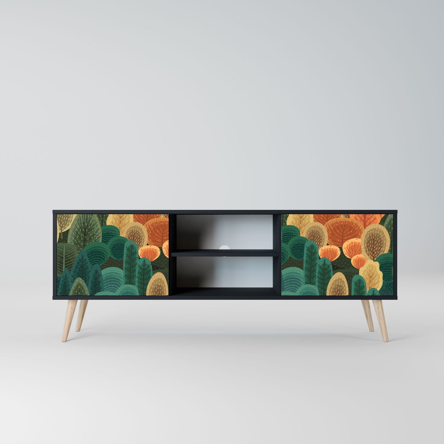 AUTUMN KALEIDOSCOPE Mobile TV a 2 Ante in Finitura Nera