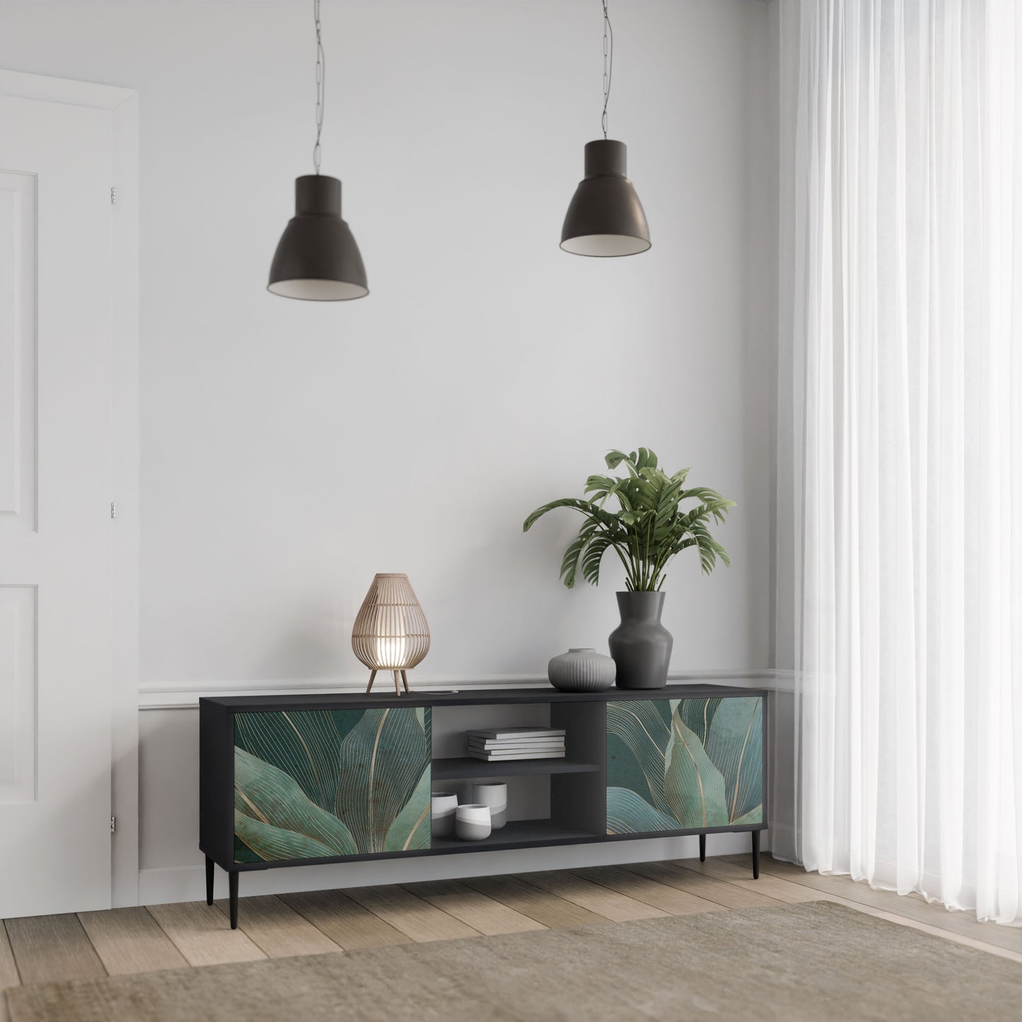 ROYAL GREEN Mobile TV a 2 Ante in Finitura Nera