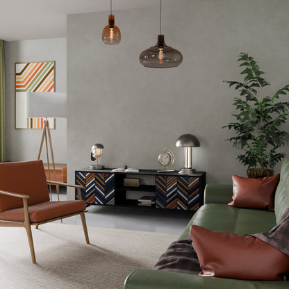 VIBRANT PATCHWORK Mobile TV a 2 Ante in Finitura Nera