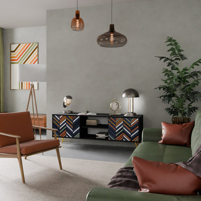 VIBRANT PATCHWORK Mobile TV a 2 Ante in Finitura Nera