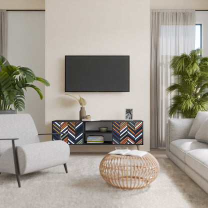 VIBRANT PATCHWORK Mobile TV a 2 Ante in Finitura Nera