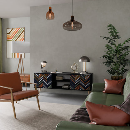 VIBRANT PATCHWORK Mobile TV a 2 Ante in Finitura Nera