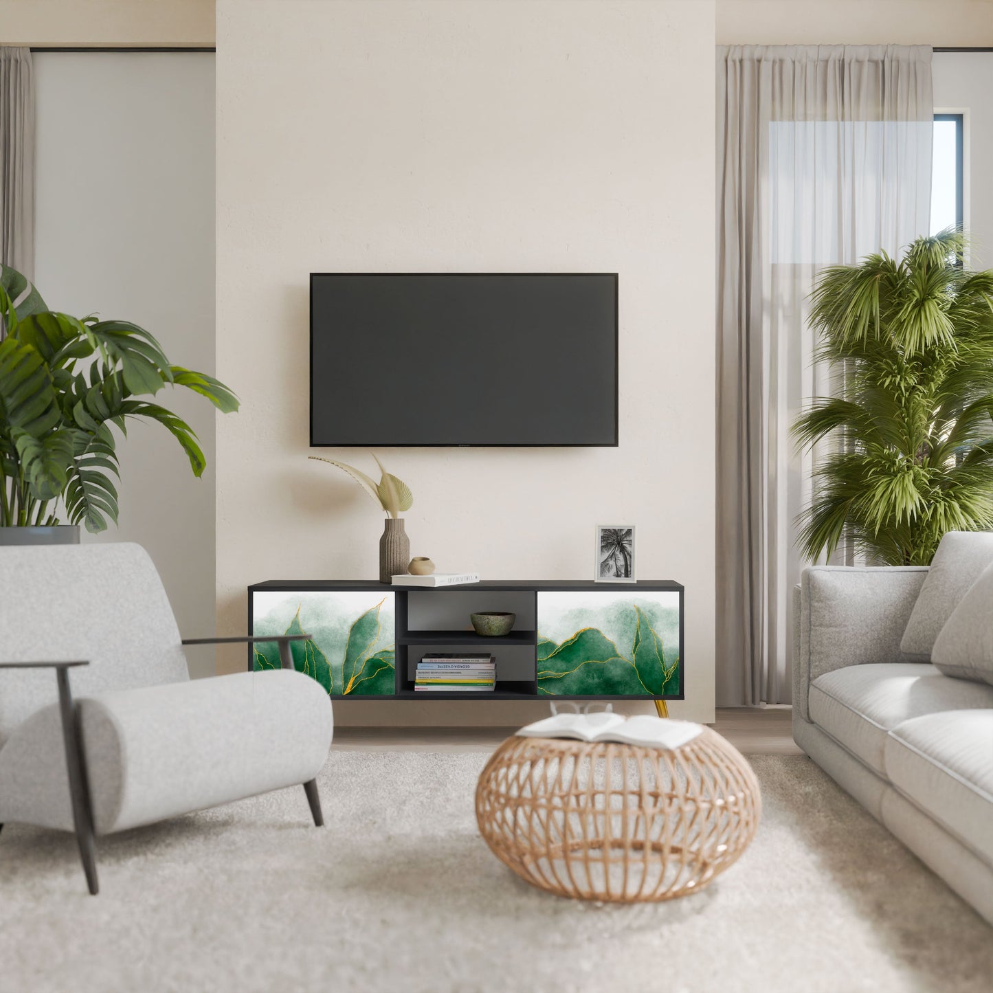 EXPENSIVE NATURE Mobile TV a 2 Ante in Finitura Nera