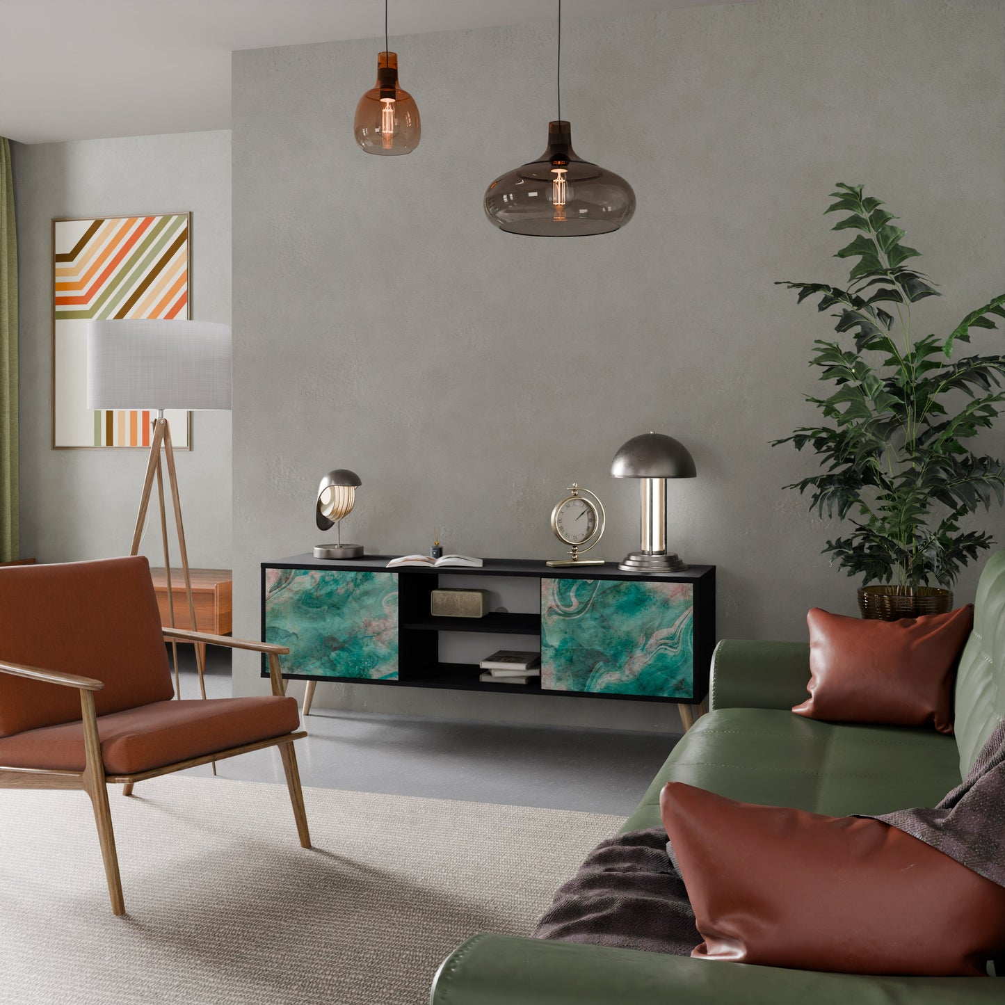 ABSTRACT ALCHEMY Mobile TV a 2 Ante in Finitura Nera