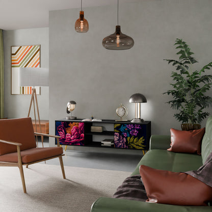 BLOOMING ELEGANCE Mobile TV a 2 Ante in Finitura Nera