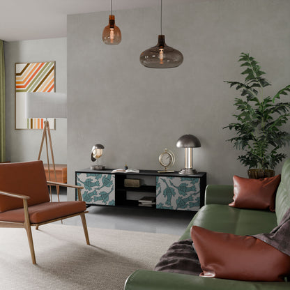 WATERSPOUT SONGIBIRD 2-Door TV Stand in Black Finish