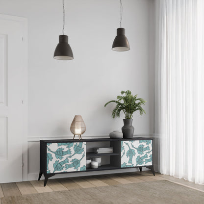 WATERSPOUT SONGIBIRD 2-Door TV Stand in Black Finish